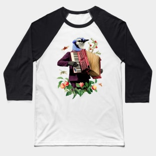 Blue birth with fancy suit playing the accordion funny Baseball T-Shirt